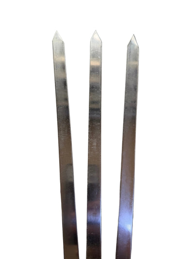 Paslanmaz krom 60 cm kıyma şişi 10'lu paket, 16 mm genişlik – Bıçakçı Naim