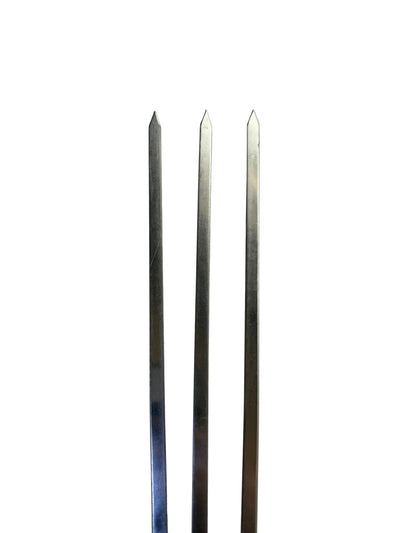Paslanmaz krom 60 cm kuşbaşı şişi 10'lu paket, 8 mm genişlik – Bıçakçı Naim