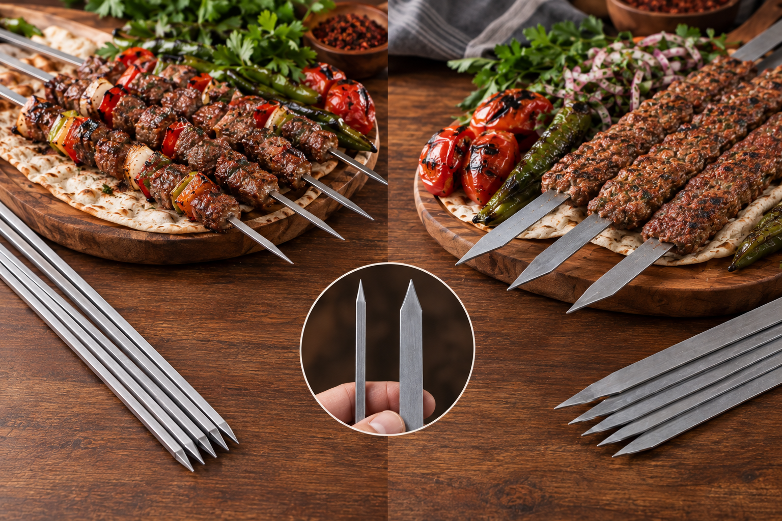 Dört Köşe Şişler Hangi Kebap Çeşitlerinde Kullanılır? Yassı Şişler ile Farkları Nelerdir?