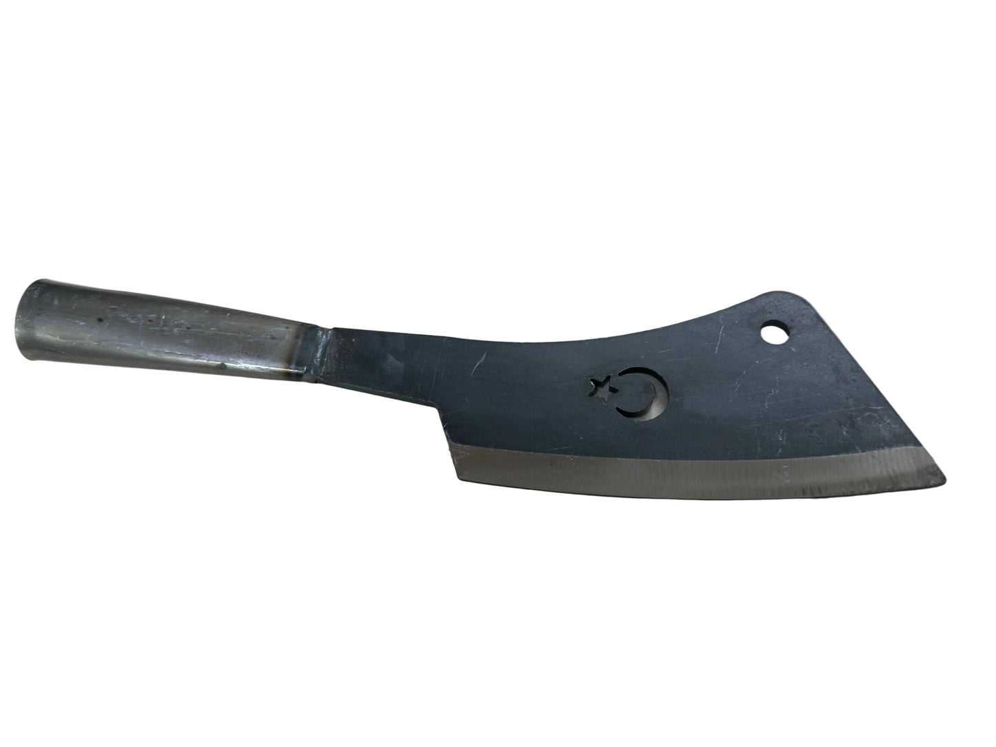 38 cm kasap satırı kemik parçalama bıçağı - 650 gram ağırlığında, araba makası çeliğinden üretilmiş güçlü satır, 20 cm çelik uzunluğu
