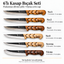 Paslanmaz Dövme Çelik 6’lı Kasap Bıçak Seti | Oyma Ceviz Sap